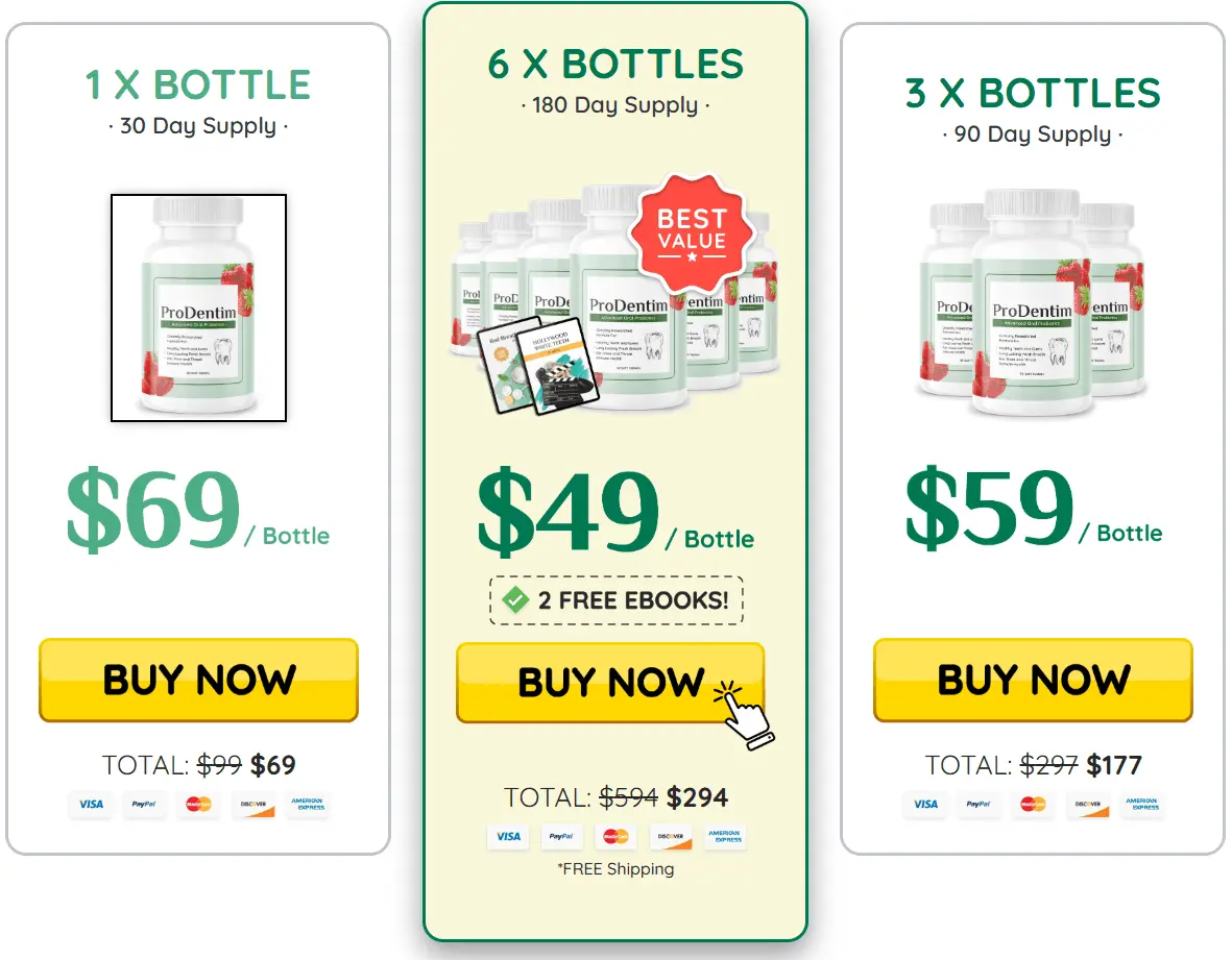 ProDentim supplement pricing details